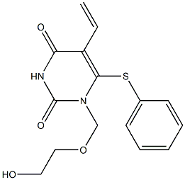 1-(2-Hydroxyethoxymethyl)-6-phenylthio-5-ethenyluracil 구조식 이미지