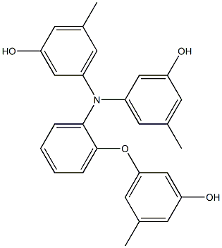 N,N-Bis(3-hydroxy-5-methylphenyl)-2-(3-hydroxy-5-methylphenoxy)benzenamine Structure