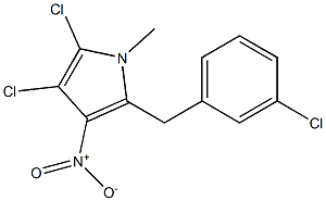 1-Methyl-3-nitro-2-(3-chlorobenzyl)-4,5-dichloro-1H-pyrrole 구조식 이미지