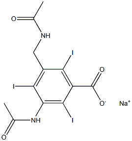 3-Acetylamino-5-acetylaminomethyl-2,4,6-triiodobenzoic acid sodium salt Structure