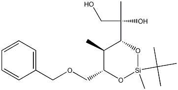 (2S)-2-[(4S,5R,6R)-4-Benzyloxymethyl-2-tert-butyl-2,5-dimethyl-1,3-dioxa-2-silacyclohexan-6-yl]propane-1,2-diol 구조식 이미지