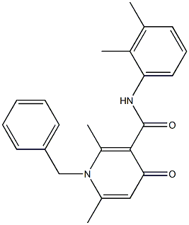 1-Benzyl-1,4-dihydro-2,6-dimethyl-N-(2,3-dimethylphenyl)-4-oxopyridine-3-carboxamide 구조식 이미지