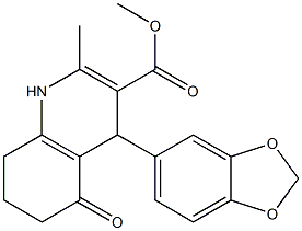 1,4,5,6,7,8-Hexahydro-2-methyl-4-(1,3-benzodioxol-5-yl)-5-oxoquinoline-3-carboxylic acid methyl ester 구조식 이미지