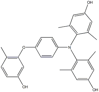 N,N-Bis(4-hydroxy-2,6-dimethylphenyl)-4-(3-hydroxy-6-methylphenoxy)benzenamine 구조식 이미지