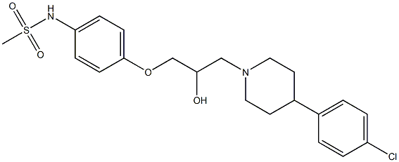 N-[4-[2-Hydroxy-3-[4-(4-chlorophenyl)-1-piperidinyl]propyloxy]phenyl]methanesulfonamide 구조식 이미지