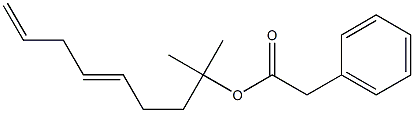 Phenylacetic acid 1,1-dimethyl-4,7-octadienyl ester 구조식 이미지