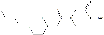 N-(3-Fluorodecanoyl)-N-methylglycine sodium salt Structure