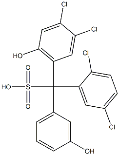 (2,5-Dichlorophenyl)(3,4-dichloro-6-hydroxyphenyl)(3-hydroxyphenyl)methanesulfonic acid Structure