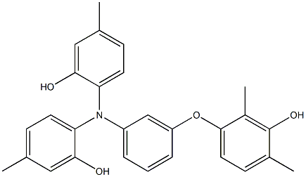 N,N-Bis(2-hydroxy-4-methylphenyl)-3-(3-hydroxy-2,4-dimethylphenoxy)benzenamine Structure