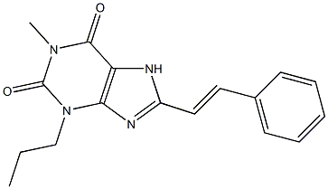 1-Methyl-3-propyl-8-(2-phenylethenyl)xanthine 구조식 이미지