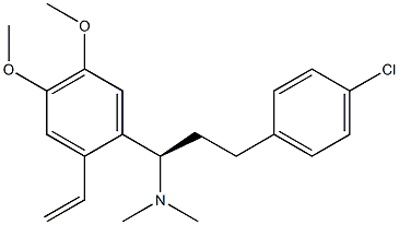 [R,(+)]-3-(p-Chlorophenyl)-1-(4,5-dimethoxy-2-vinylphenyl)-N,N-dimethyl-1-propanamine Structure