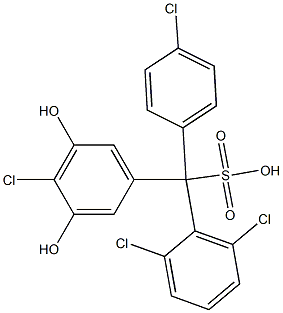 (4-Chlorophenyl)(2,6-dichlorophenyl)(4-chloro-3,5-dihydroxyphenyl)methanesulfonic acid Structure