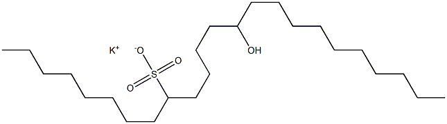 14-Hydroxytetracosane-9-sulfonic acid potassium salt 구조식 이미지