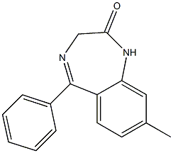 1,3-Dihydro-8-methyl-5-(phenyl)-2H-1,4-benzodiazepin-2-one Structure