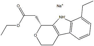 (1R)-1,8-Diethyl-1,3,4,9-tetrahydropyrano[3,4-b]indole-1-acetic acid sodium salt 구조식 이미지