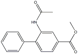 2-(Acetylamino)-1,1'-biphenyl-4-carboxylic acid methyl ester 구조식 이미지