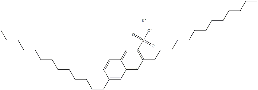 3,6-Ditridecyl-2-naphthalenesulfonic acid potassium salt Structure