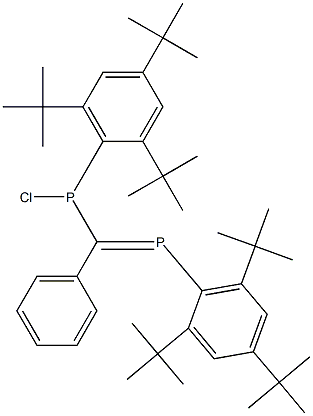 (E)-1,3-Bis[2,4,6-tri(tert-butyl)phenyl]-2-phenyl-3-chloro-1,3-diphospha-1-propene Structure