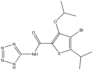 3-Isopropyloxy-4-bromo-5-isopropyl-N-(1H-tetrazol-5-yl)thiophene-2-carboxamide Structure