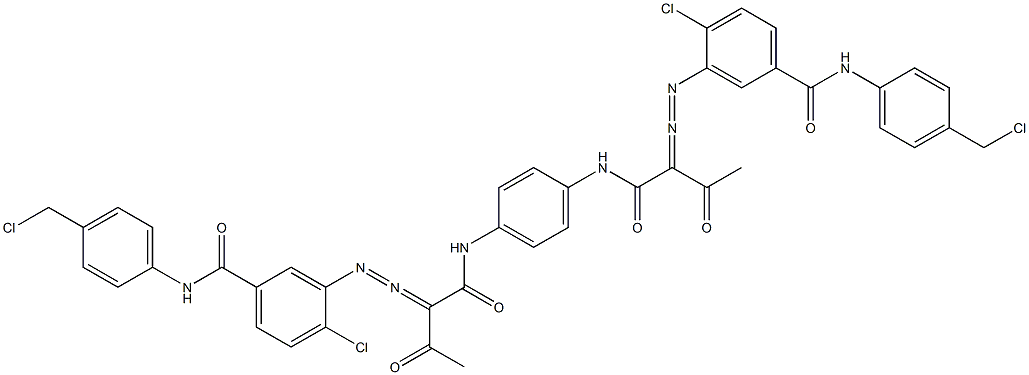 3,3'-[1,4-Phenylenebis[iminocarbonyl(acetylmethylene)azo]]bis[N-[4-(chloromethyl)phenyl]-4-chlorobenzamide] 구조식 이미지