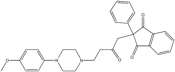 2-[2-Oxo-4-[4-(p-methoxyphenyl)-1-piperazinyl]butyl]-2-phenyl-1,3-indanedione Structure