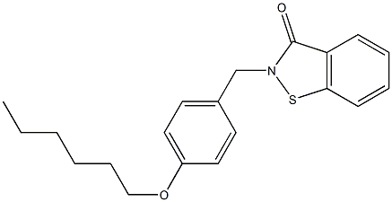 2-[4-(Hexyloxy)benzyl]-1,2-benzisothiazol-3(2H)-one 구조식 이미지