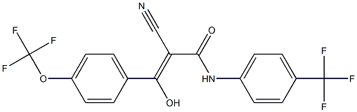 2-Cyano-3-hydroxy-3-[4-trifluoromethoxyphenyl]-N-[4-trifluoromethylphenyl]acrylamide Structure