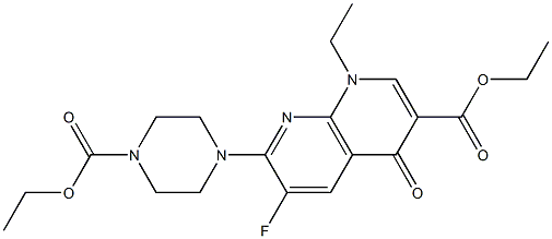 7-(4-Ethoxycarbonyl-1-piperazinyl)-1-ethyl-6-fluoro-1,4-dihydro-4-oxo-1,8-naphthyridine-3-carboxylic acid ethyl ester 구조식 이미지