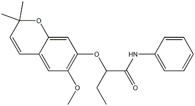 7-[1-[(Phenylamino)carbonyl]propyloxy]-2,2-dimethyl-6-methoxy-2H-1-benzopyran 구조식 이미지