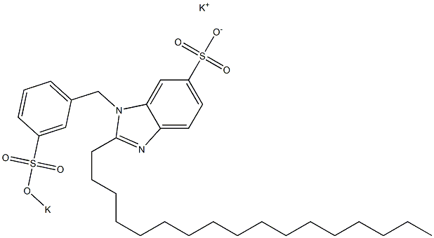 1-[3-(Potassiooxysulfonyl)benzyl]-2-heptadecyl-1H-benzimidazole-6-sulfonic acid potassium salt Structure