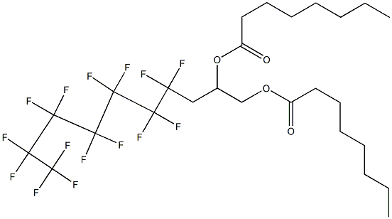 Dioctanoic acid 4,4,5,5,6,6,7,7,8,8,9,9,10,10,10-pentadecafluoro-1,2-decanediyl ester 구조식 이미지