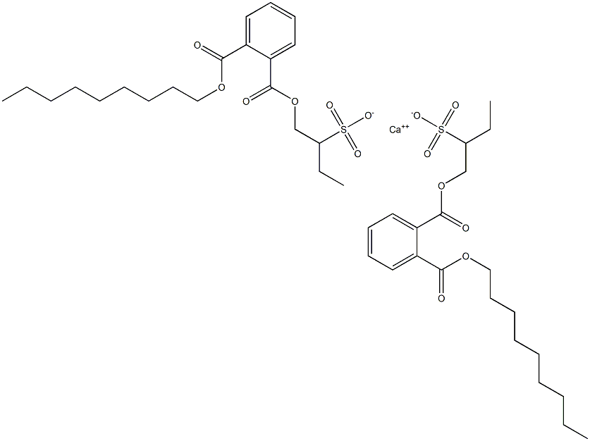 Bis[1-[(2-nonyloxycarbonylphenyl)carbonyloxy]butane-2-sulfonic acid]calcium salt Structure