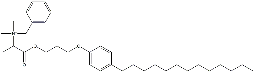 N,N-Dimethyl-N-benzyl-N-[1-[[3-(4-tridecylphenyloxy)butyl]oxycarbonyl]ethyl]aminium 구조식 이미지