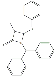 3-Ethyl-4-(phenylthio)-1-(diphenylmethyl)azetidin-2-one 구조식 이미지