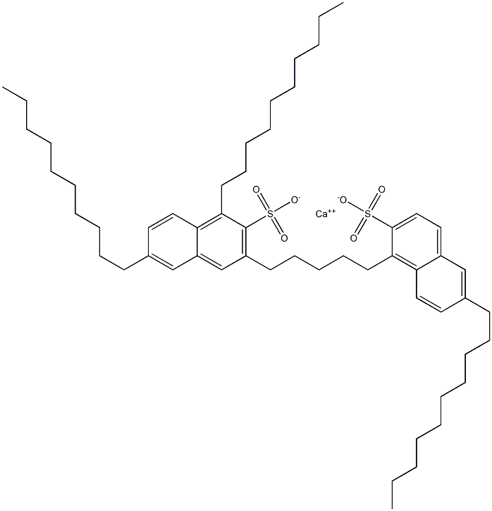 Bis(1,6-didecyl-2-naphthalenesulfonic acid)calcium salt Structure