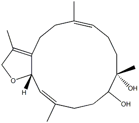 (6E,10S,14E,15aS)-2,4,5,8,9,10,11,12,13,15a-Decahydro-3,6,10,14-tetramethylcyclotetradeca[b]furan-10,11-diol 구조식 이미지