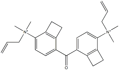 [Carbonylbis(ethylene-p-phenylene)]bis(allyldimethylaminium) Structure