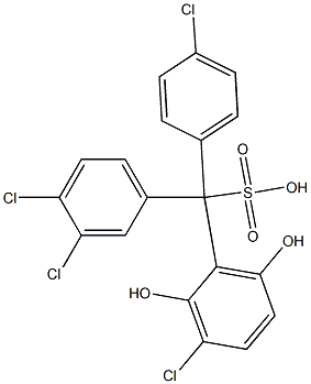 (4-Chlorophenyl)(3,4-dichlorophenyl)(3-chloro-2,6-dihydroxyphenyl)methanesulfonic acid Structure