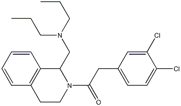 1,2,3,4-Tetrahydro-2-[(3,4-dichlorophenyl)acetyl]-1-[dipropylaminomethyl]isoquinoline 구조식 이미지