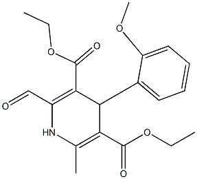 4-(2-Methoxyphenyl)-2-formyl-6-methyl-1,4-dihydropyridine-3,5-dicarboxylic acid diethyl ester 구조식 이미지