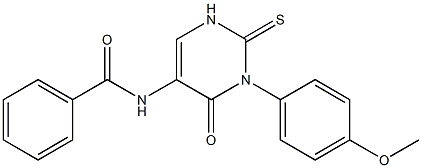 3-(4-Methoxyphenyl)-5-benzoylamino-2-thiouracil 구조식 이미지