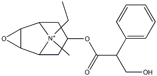 9-Ethyl-7-(3-hydroxy-1-oxo-2-phenylpropoxy)-9-methyl-3-oxa-9-azoniatricyclo[3.3.1.02,4]nonane Structure