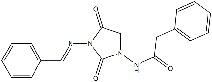 N-(3-(Benzylideneamino)-2,4-dioxoimidazolidin-1-yl)benzeneacetamide 구조식 이미지