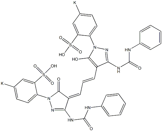 4-[3-[5-Hydroxy-3-(3-phenylureido)-1-(p-potassiosulfophenyl)-1H-pyrazol-4-yl]-2-propenylidene]-3-(3-phenylureido)-1-(p-potassiosulfophenyl)-2-pyrazolin-5-one Structure