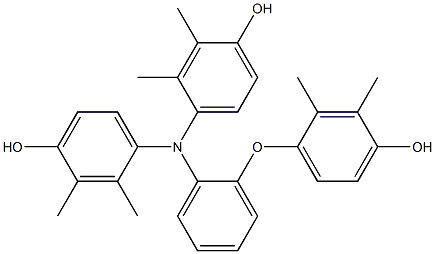 N,N-Bis(4-hydroxy-2,3-dimethylphenyl)-2-(4-hydroxy-2,3-dimethylphenoxy)benzenamine 구조식 이미지