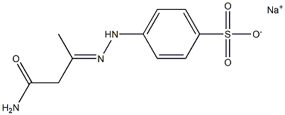 4-[N'-(2-Carbamoyl-1-methylethylidene)hydrazino]benzenesulfonic acid sodium salt 구조식 이미지