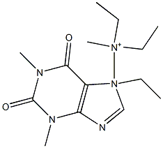 N,N-Diethyl-1,2,3,6-tetrahydro-N,1,3-trimethyl-2,6-dioxo-7H-purine-7-ethan-1-aminium Structure