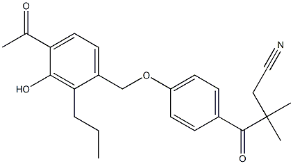 4-[4-(4-Acetyl-3-hydroxy-2-propylbenzyloxy)phenyl]-4-oxo-3,3-dimethylbutyronitrile 구조식 이미지
