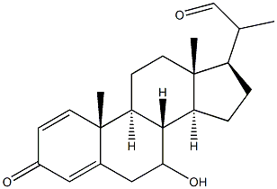 7-Hydroxy-3-oxopregna-1,4-diene-20-carbaldehyde 구조식 이미지
