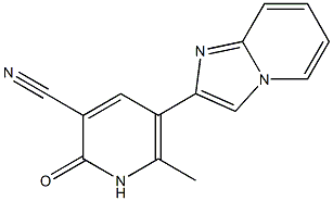 2-[(3-Cyano-6-methyl-1,2-dihydro-2-oxopyridin)-5-yl]imidazo[1,2-a]pyridine 구조식 이미지
